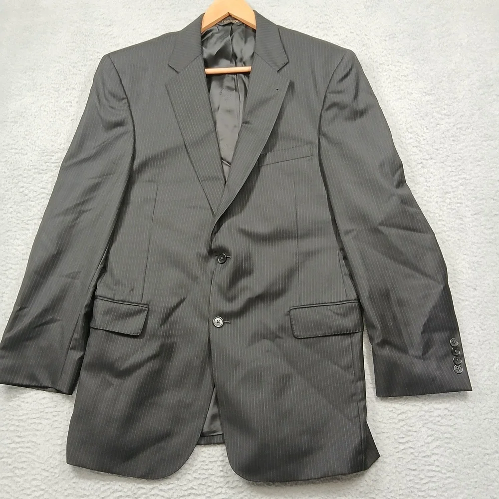 Jos. A. Bank Signature Gold Gordon Men's 44L Charcoal Pinstripe 2-Button‎ Blazer